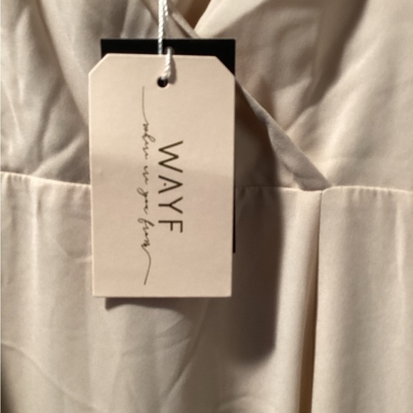 Nwt WAYF The Angelina Slit Wrap Gown Dress Size Small In Champane - Picture 5 of 10